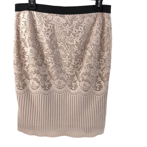 H&M Skirt Crochet Lace Sz M Cream Festival Boho Regency Coquette Victorian Doily - Picture 3 of 5